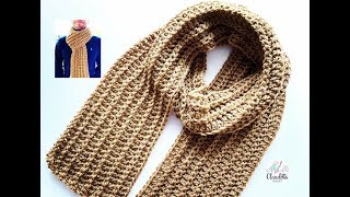 HOW to crochet MENS SCARF  Beginner [upl. by Aronoff]