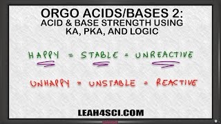 Ranking Acid Base Strength Using Ka pKa Values Leah4sci [upl. by Davidoff969]