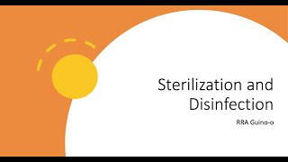 Sterilization and Disinfection [upl. by Gilliam]