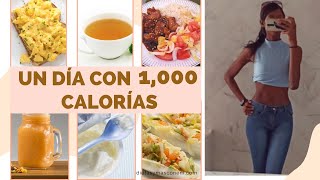 Lo que como en un día  Un día con 1000 calorías  recetas retos rutina mañanera y ejercicios [upl. by Salmon]