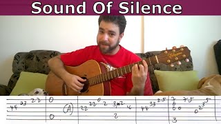 Fingerstyle Tutorial Sound of Silence  Guitar Lesson w TAB [upl. by Sig665]