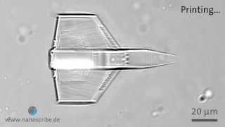 Microscale 3D printing of a spaceship [upl. by Airret]