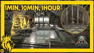 1MIN 10MIN 1HOUR Full Base Design Caves on FJORDUR  ARK Survival Evolved [upl. by Mell]