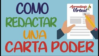 COMO REDACTAR UNA CARTA PODER [upl. by Aicile224]