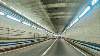 Hampton Roads Bridge Underwater Tunnel  Driving 4K  Norfolk  Virginia [upl. by Annet]