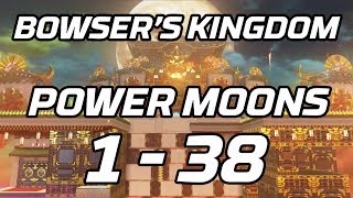 Super Mario Odyssey Bowsers Kingdom Power Moons 1  38 Guide [upl. by Mcginnis]