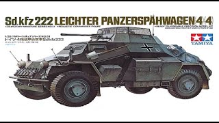 SdKfz 222 Leichter Panzerspähwagen 4X4 135 Scale Tamiya 35051 [upl. by Uohk]