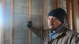 Using Furring Strips to Attach Drywall to Block Walls [upl. by Nalced]