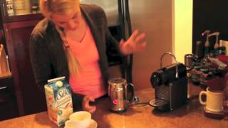 Nespresso Aeroccino Plus Frother Review Frothing Almond Milk [upl. by Bundy]