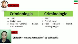 Introduction to Criminology Part 1 by Ms Ella Kristina I Ingcad Ms Keyword [upl. by Eek94]