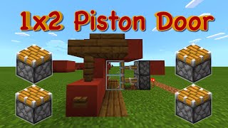 Minecraft 1x2 Piston Door  Redstone Door  Two Entry Methods  Howto  2021 [upl. by Audley]