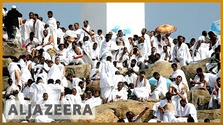 Hajj pilgrims descend on Mount Arafat [upl. by Anelad]