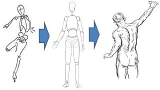 Figure Drawing Lessons 58  Drawing The Manikin Mannequin Figure [upl. by Yelyak]