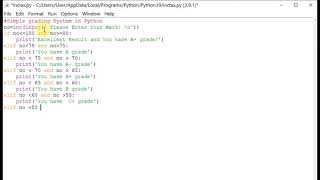 Simple grading System in Python [upl. by Day921]