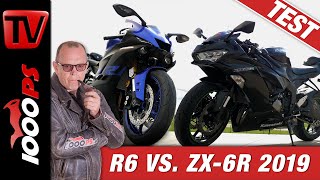 SupersportVergleich Yamaha R6 vs Kawasaki ZX6R 2019 [upl. by Asenej]