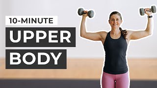 10Minute Toned Arms Workout At Home Dumbbells Only [upl. by Kerge616]