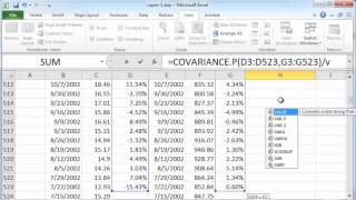 Calculating stock beta using Excel [upl. by Anauqahc202]